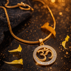 Chain with Om Pendant – Divine Gold Plated Elegance [PID:23]