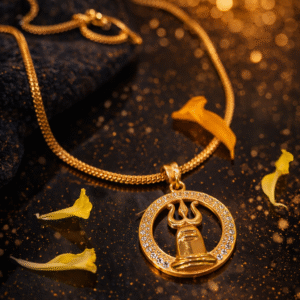 Chain with Shiva Trishul Pendant – Divine Gold Plated Elegance [PID:21]