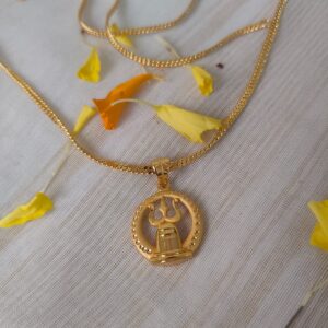 Chain with Shiva Trishul Pendant – Divine Gold Plated Elegance [PID:21]