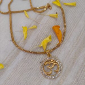 Chain with Om Pendant – Divine Gold Plated Elegance [PID:23]