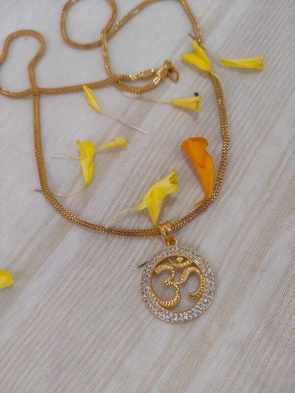 Chain with Om Pendant – Divine Gold Plated Elegance [PID:23]